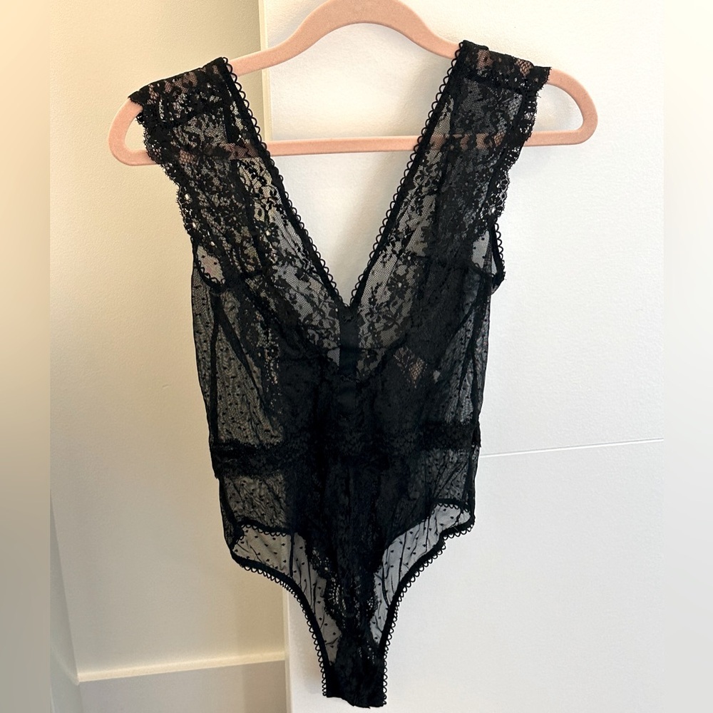 Victoria's Secret Black Lace Teddy size S